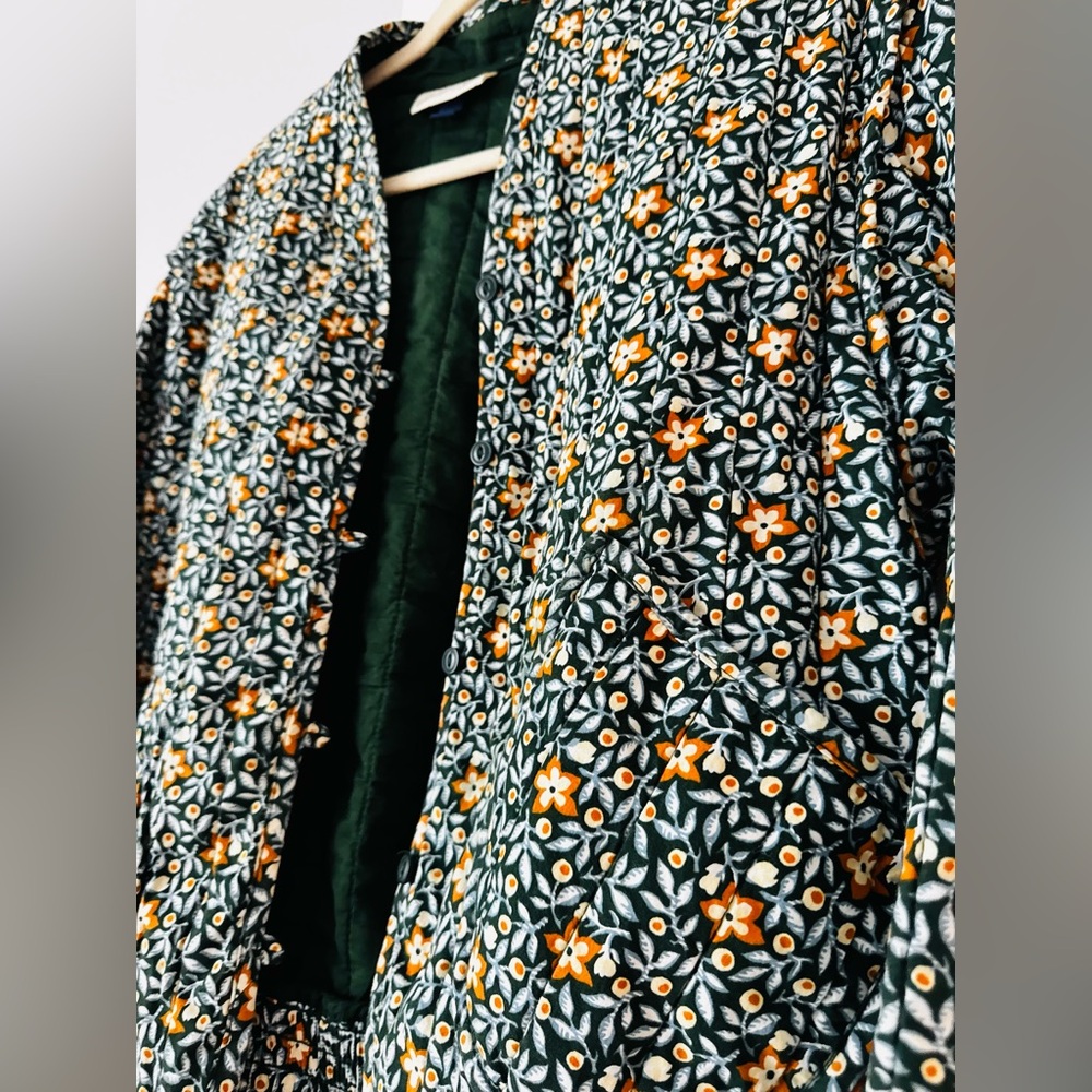 Floral Patterned Jacket - Green and Orange - Picture 6 of 9